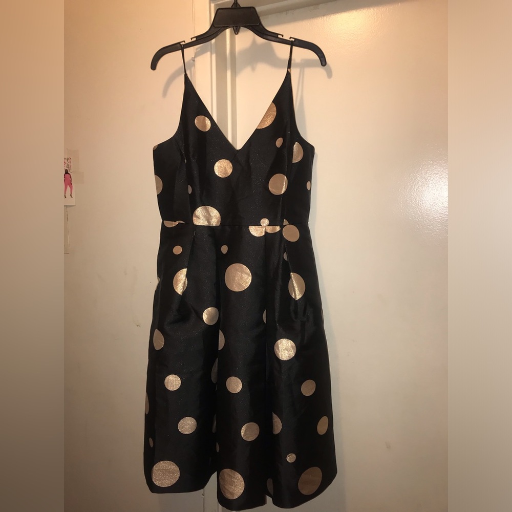Gold and black mid dress